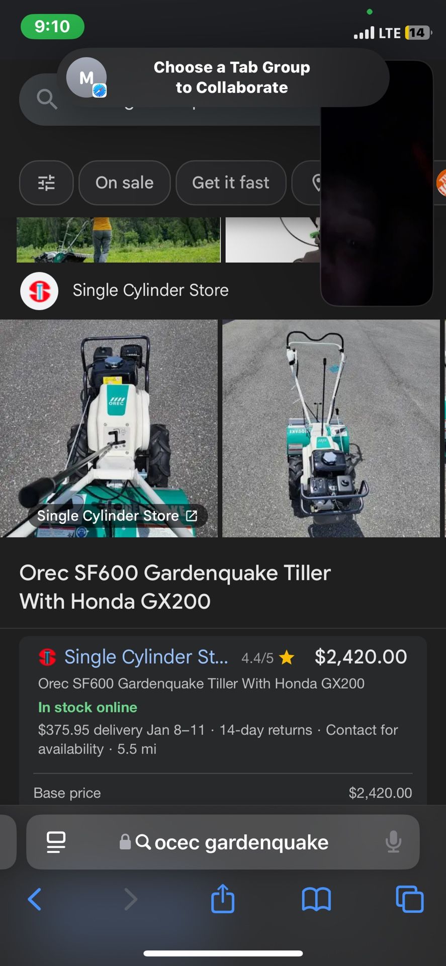Orec SF600 Gardenquake Tiller With Honda GX200