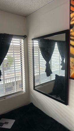 2 Large Wall Mirrors with Black Frame