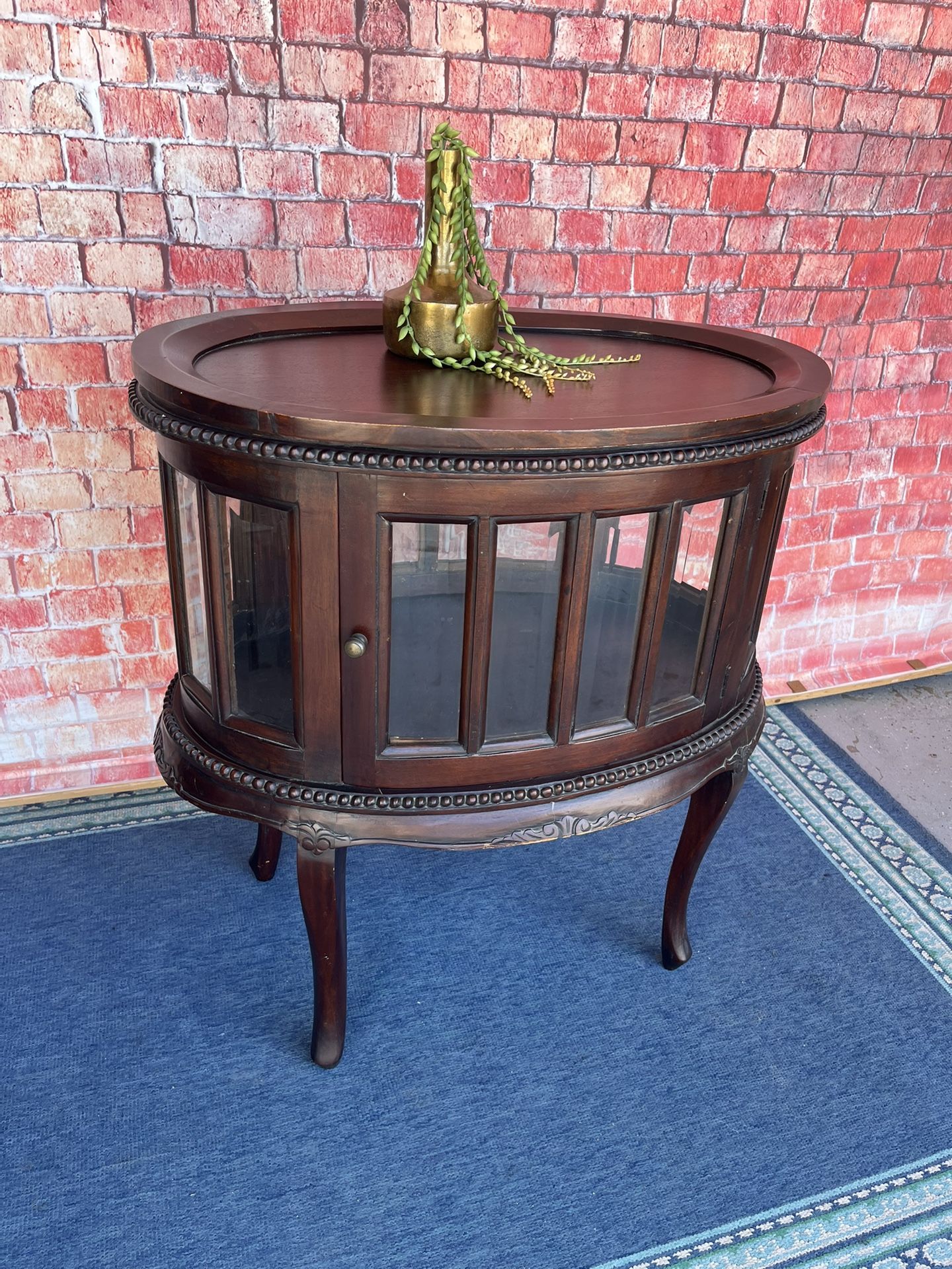 Antique Side Table With Removable Tray Solid Wood