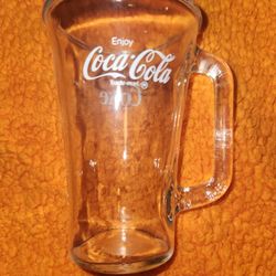 VINTAGE COKE PITCHER &  13 PIECE  GLASS SET