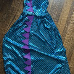 Child Dragon Hooded Cape - Teal & Purple - Shiny 