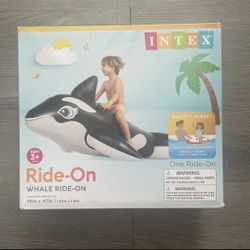 INTEX Ride On Inflatable ORCA KILLER WHALE Swimming Pool Float 76x47