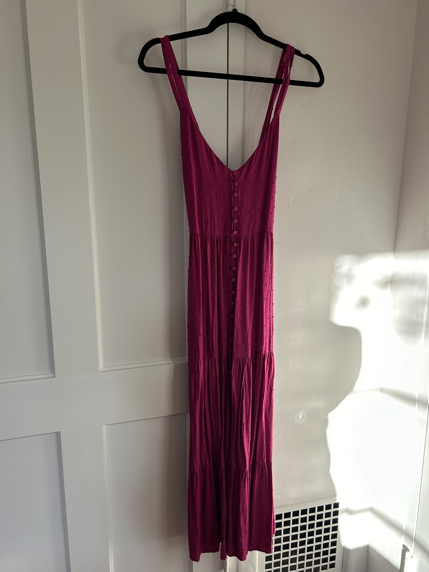 FRNCH Paris Pink Maxi Dress XS With Adjustable Straps