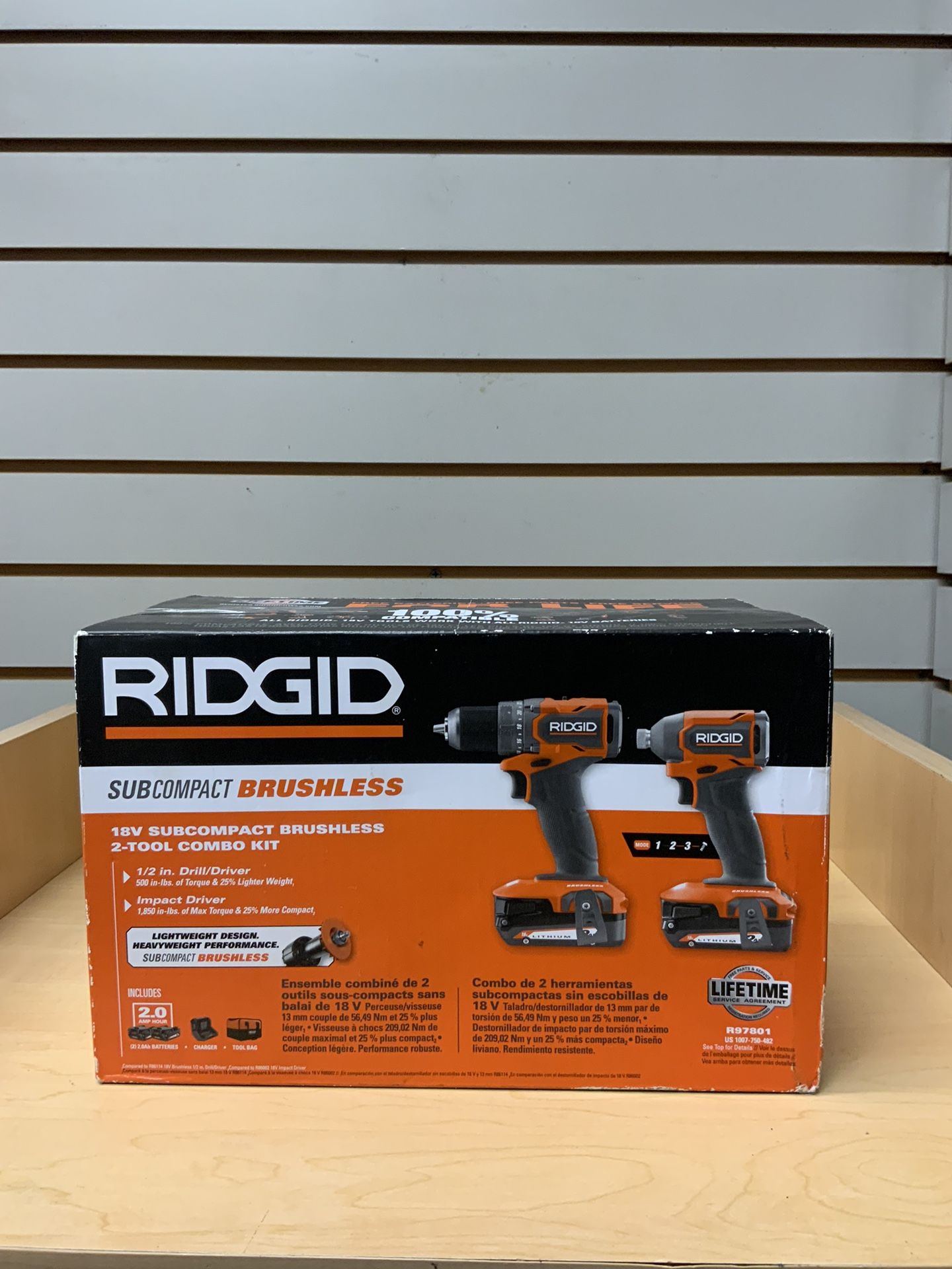 NEW RIDGID R97801 18V Subcompact Brushless 2-Tool Combo Kit drill screwdriver IMPACT battery operated CHARGER