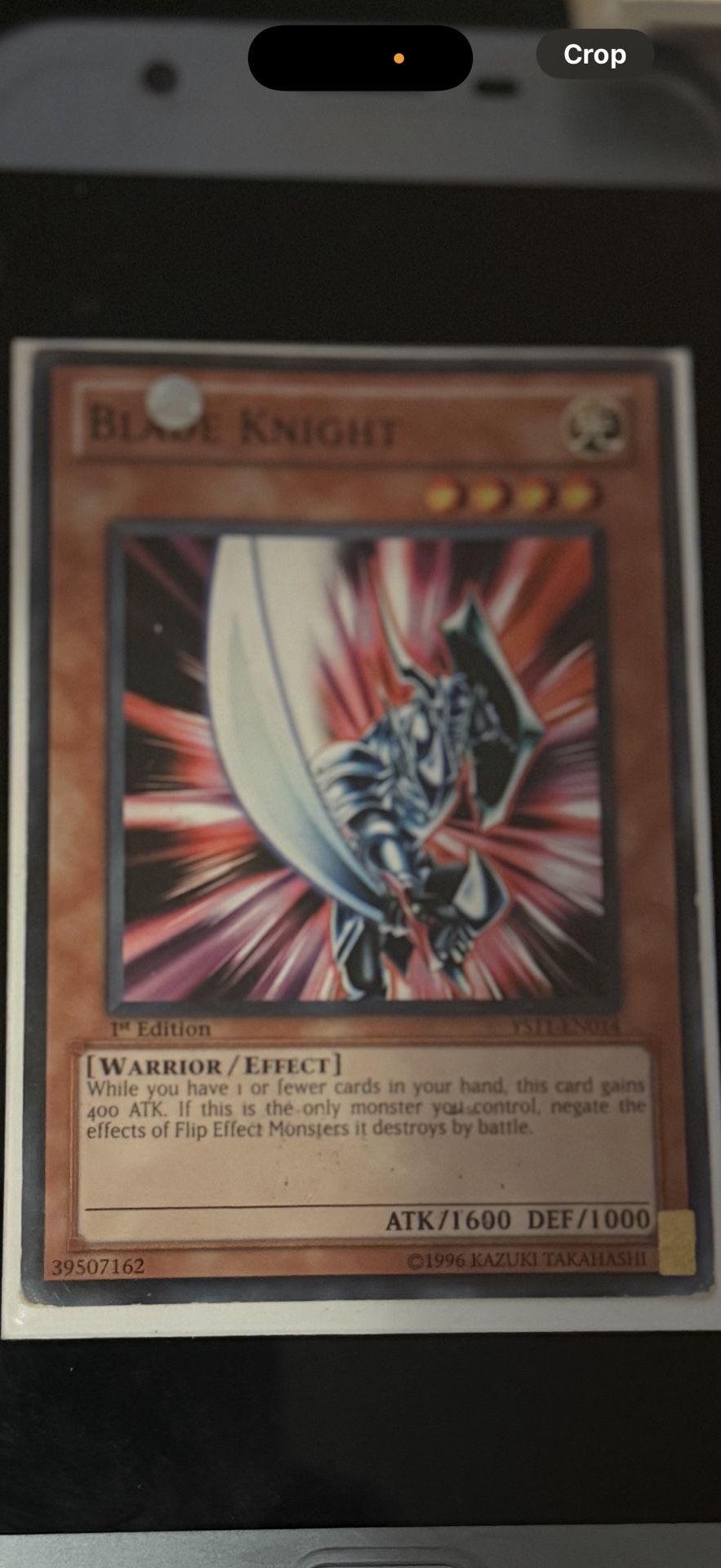 YUGIOH CARDS INCLUDING BLADE KNIGHT ERROR