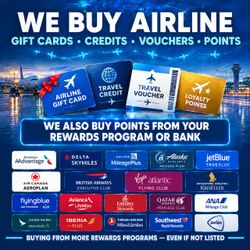I’M BUYING YOUR AIRLINE POINTS, GIFT CARDS, CREDITS, VOUCHERS
