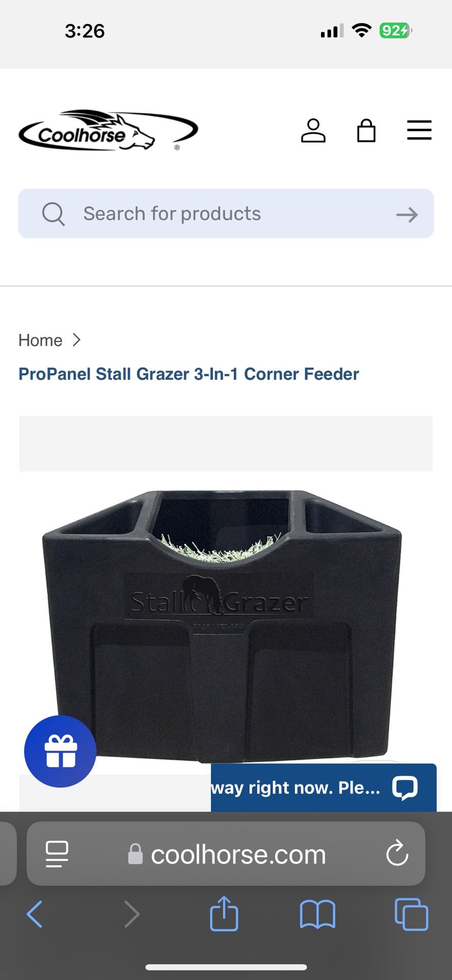 Horse Corner Feeder With Grain Bowl