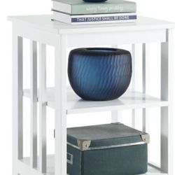 Open box Convenience Concepts Mission End Table with Shelves, White