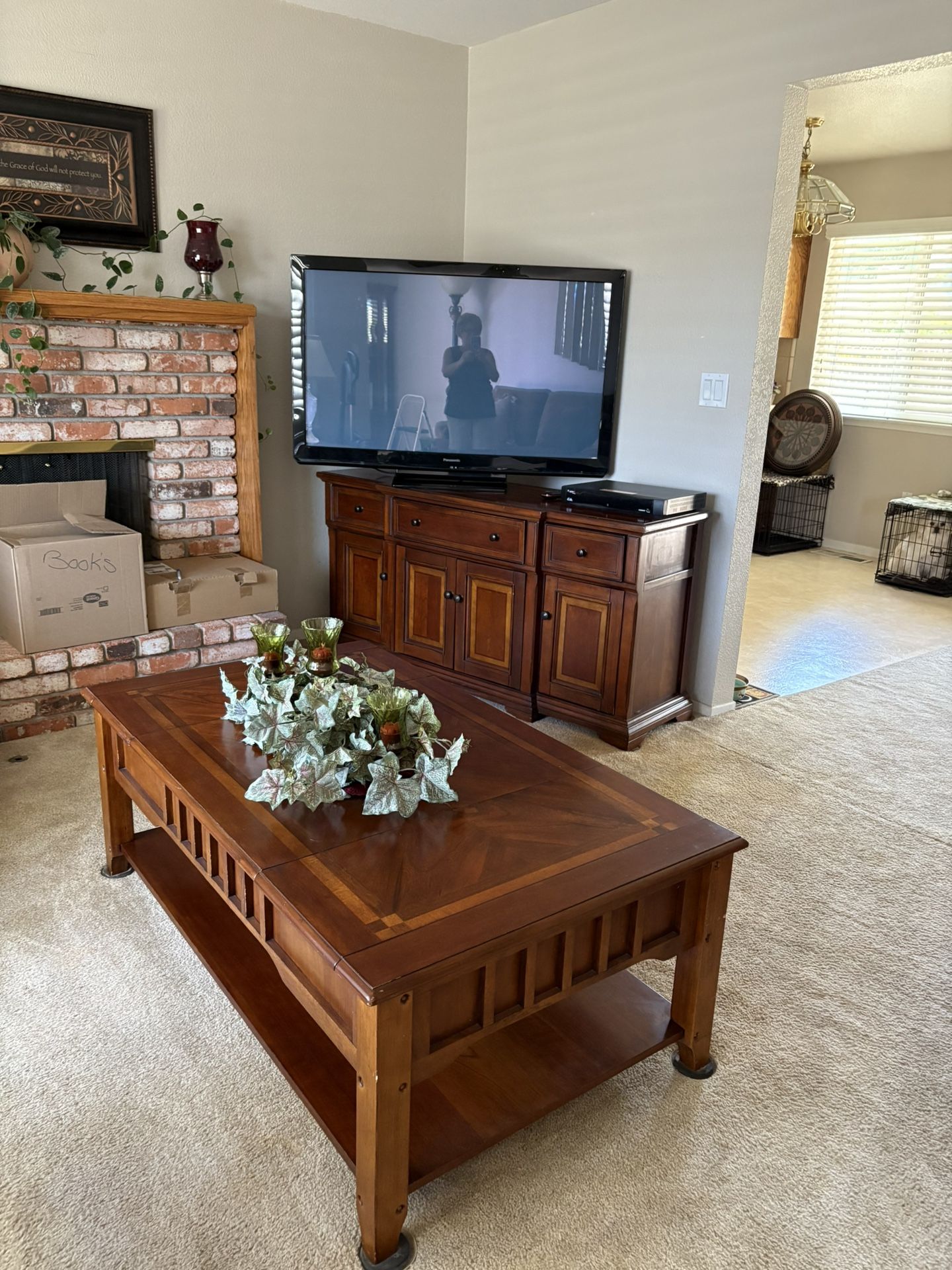 Entertainment Center And Coffee Table.