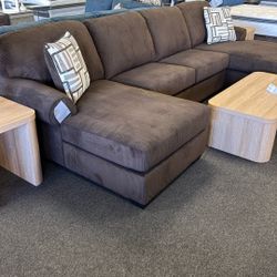 Ashley Double Chaise Brown Sectional 