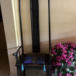 Asian Style High Back Chair – Decorative Accent Chair – Unique Piece