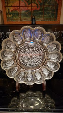 Vintage Glass Deviled Egg Plate