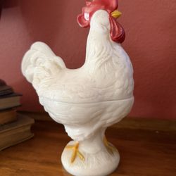 Vintage Westmoreland Rooster Candy Dish