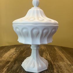 Matte Milk Glass Candy Dish - Vintage