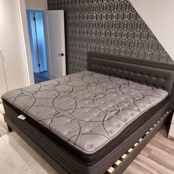 Hot Offer ❤️ King Size Mattress with Box Spring & Bed Frame