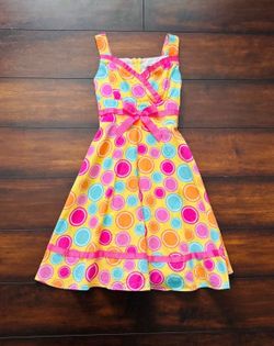 Little Girls Clothes Party Dress Multi-colored Polka Dot Pattern Size 6T/6X