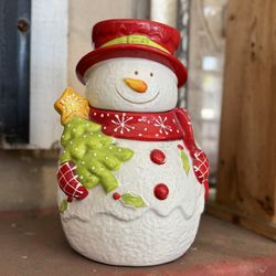Laurie Gates 11'' Holiday Snowman Cookie Jar Vintage