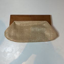 Wood And Rafia Clutch