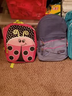 Backpacks with supplies inside...