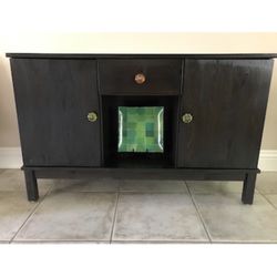IKEA Dark Brown customized Credenza / Buffet Table / Entry Table with 2 Cabinets and 1 Drawer