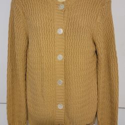 US Polo Assn Cardigan Sweater Tan Cuff Cable Design Women's Large