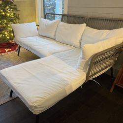 Outdoor Rope Woven Couch Patio Furniture L-Shaped