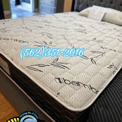 Bamboo Queen Mattress And Boxspring Bed Set New 