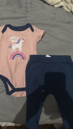 one 3/6 month unicorn designed outfit
