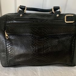 REBECCA MINKOFF LARGE TOTE BAG CROSSBODY LEATHER CROC EMBOSSED