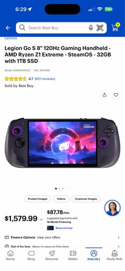 Lenovo Go S 8” 120hz Steam OS 32GB ram 1TB ssd