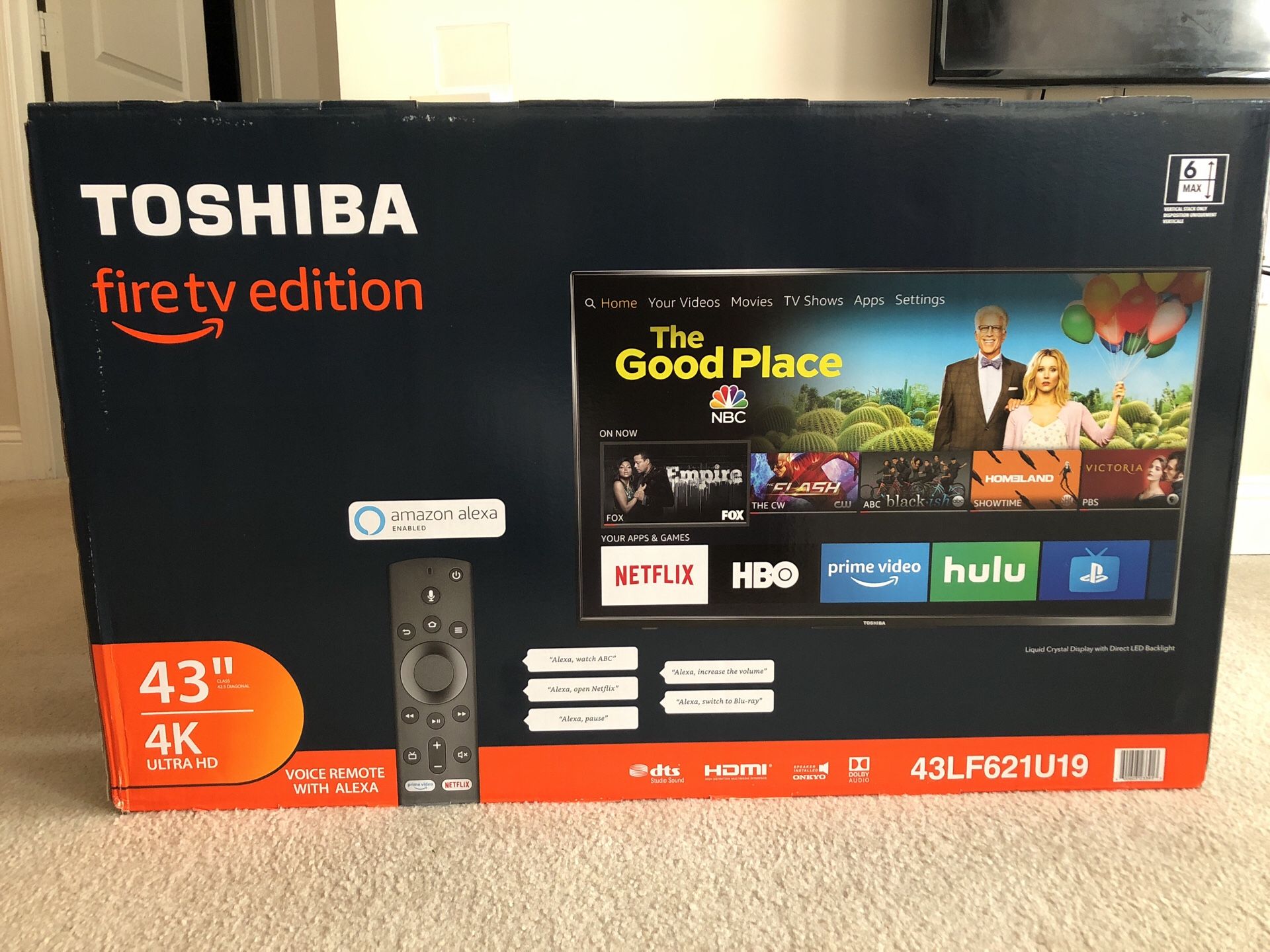 Toshiba 43LF621U19 43-inch 4K Ultra HD Smart LED TV HDR - Fire TV Edition