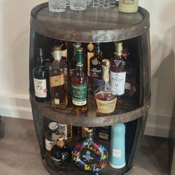 Whiskey Wine Barrel Cabinet Shelf 