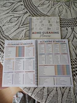 ADHD cleaning organizing workbook set of two