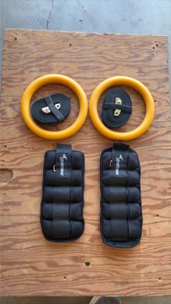 Gymnastic Rings, 10 lb pair Ankle Weights Great for dips