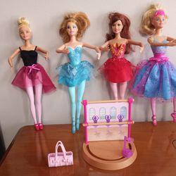 Barbie Ballet Dance Instructor + 3 Other Ballerina Barbies