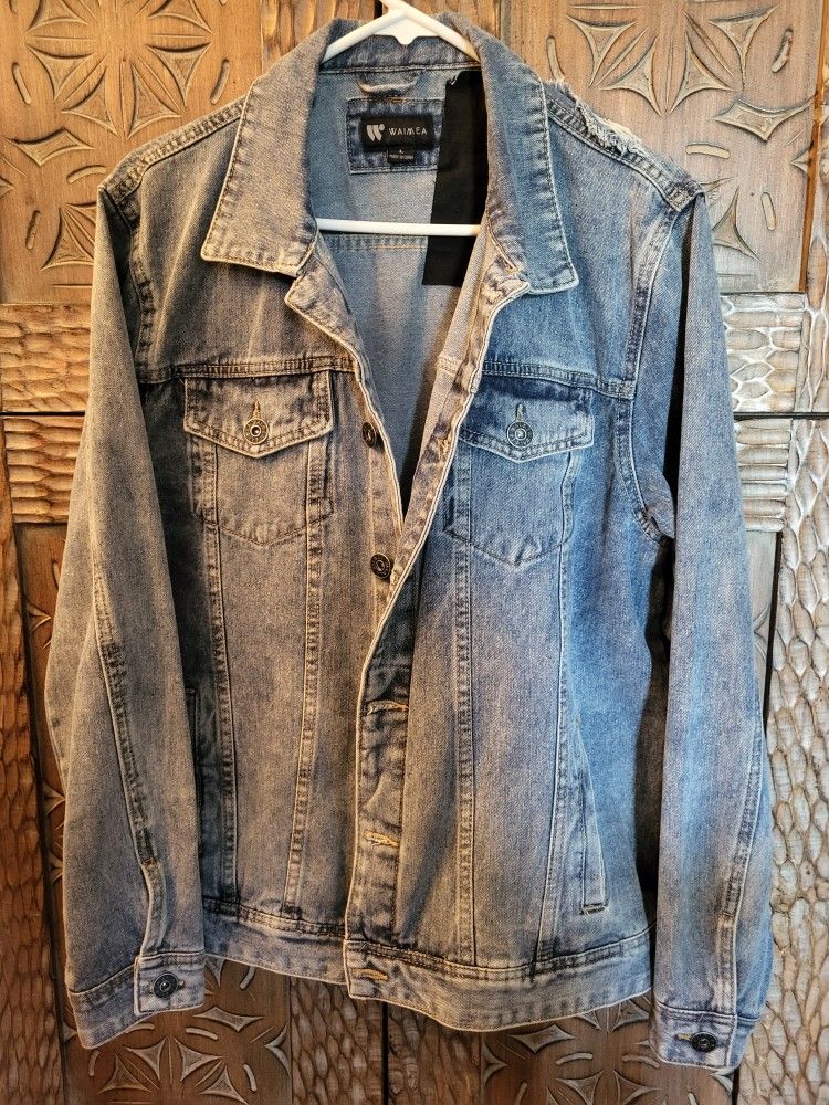Women's Jean Jacket, Brand Waimea Sz Large Denim Inside Pockets