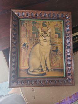 Egyptian Cat Wood Frame