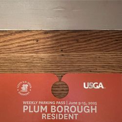 US OPEN 2025 Oakmont/Plum Parking Pass 
