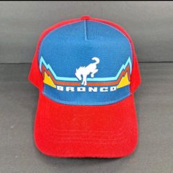 Ford Bronco Red/Blue Retro Trucker Baseball Hat Officially Licensed Adjustable