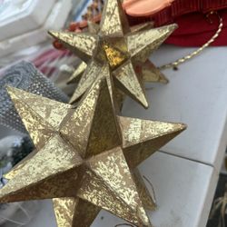 Two Christmas Stars One Big And One Medium - Both 10$ Vintage Rare Hand Made 