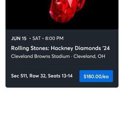 2 Rolling Stones Tickets Cleveland Ohio