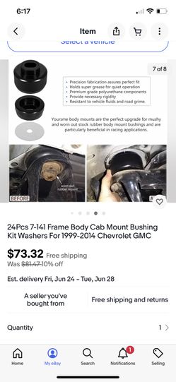 99-2014 Chevy Silverado Body Bushings