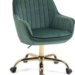 Home Office Chair Swivel Room Chair Elegant Velvet Living Room Chair with Armrest,Modern Home Chair Upholstered Bedroom Chair with Wheels,Adjustable H