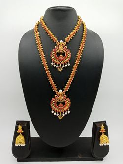 Beautiful complete Indian necklace earrings set