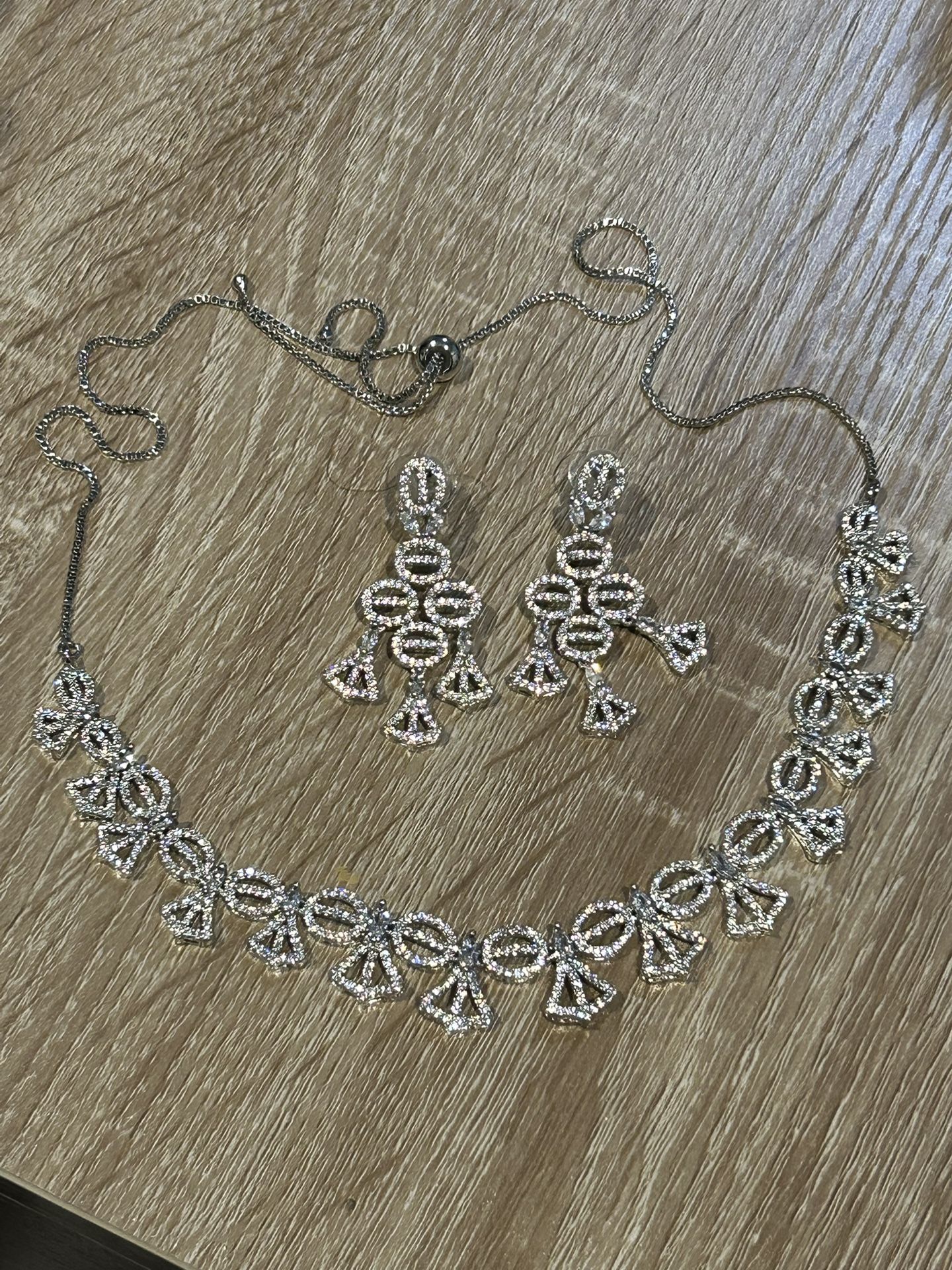 American Diamond Necklace With Earrings