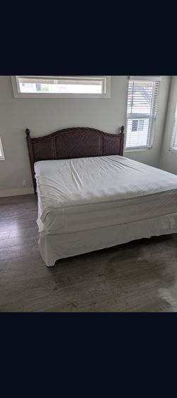 Perfect condition king bed with mattress and box spring
