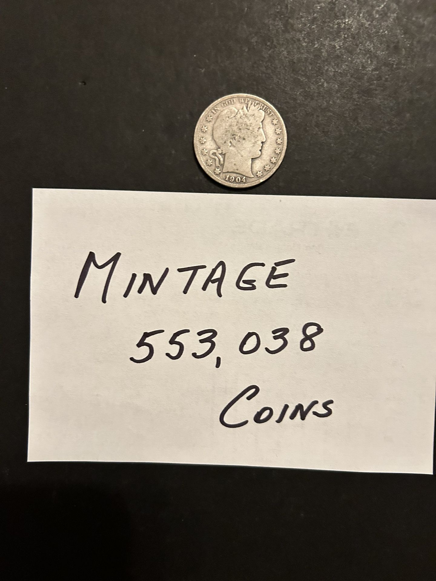 Coins - 1904S Barber Half Dollar - Only 553,038 Minted - San Francisco