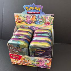 Pokemon Prismatic Evolutions EMPTY TINS W/ BOX