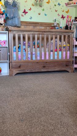 Wooden baby crib