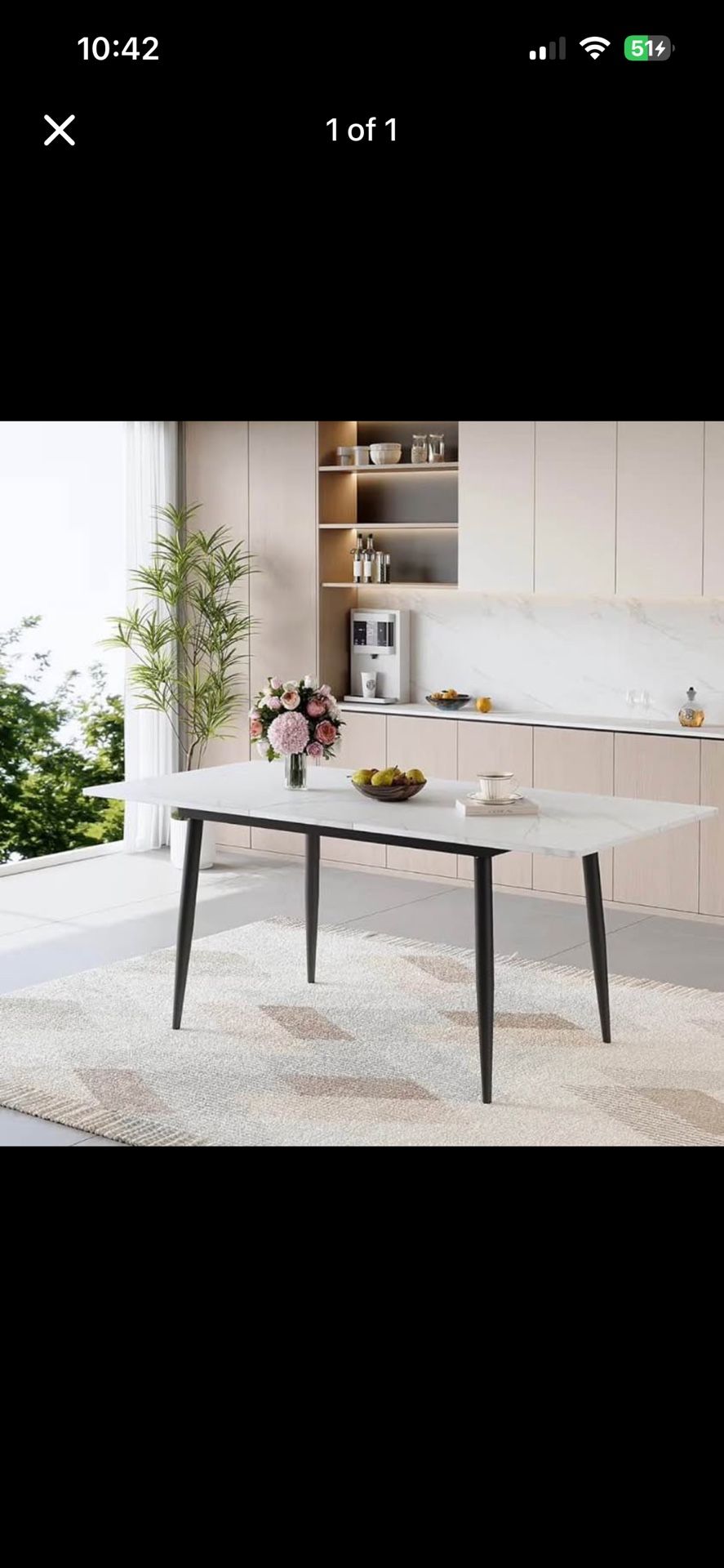 BNIB Faux White Marble Dining Table